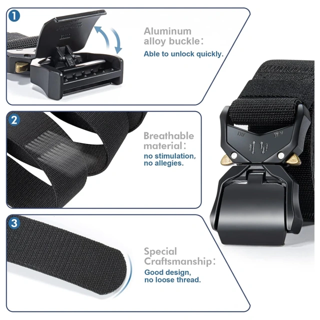 Men Multifunctional Hiking Rigger Nylon Web Work Belt with Heavy Duty Quick Release Buckle Tactical Belts  Outdoor Adjustable Camouflage Modular Equipment Tactical Belt Outdoor Comfort Training Molle Duty Belts With Tool Pouches