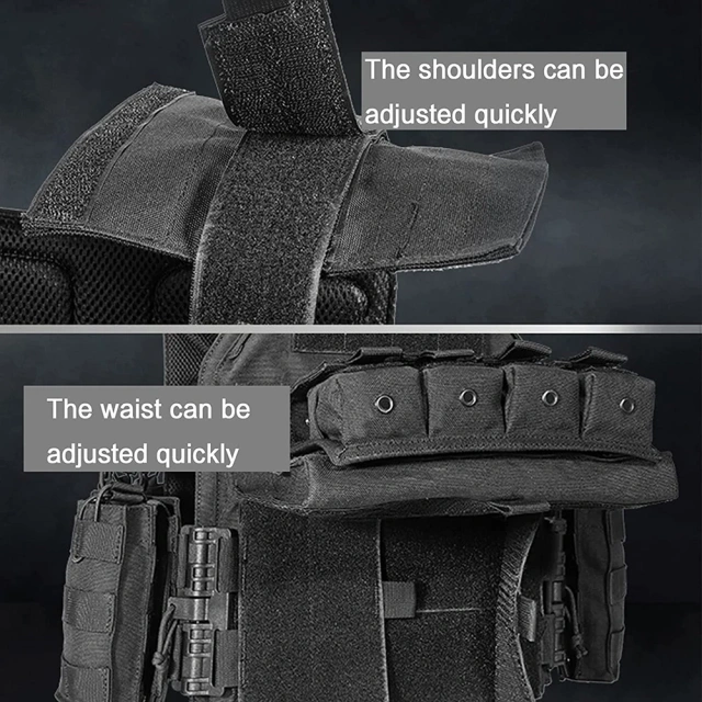 Adjustable Detachable Tactical Training Vest Lightweight Assault Training Vest Breathable Tactical Vest for Outdoorhigh-quality Training Vest Lightweight Camouflage Loaded Vest sports equipment Training Vest