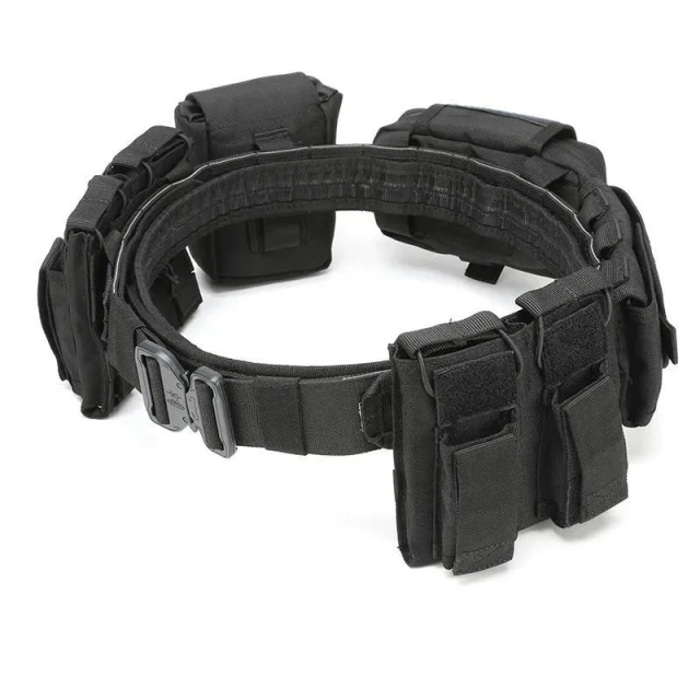 Outdoor Tactical Waist Belt Tactical Unloading Belt with Pouches Hunting Equipment Wallet Waterproof Outdoor Tactical Bag Pack  Adjustable Wear-resistant Tactical Belt Lightweight stab-proof Buckle Double sided Nylon Strap Ratchet Belts