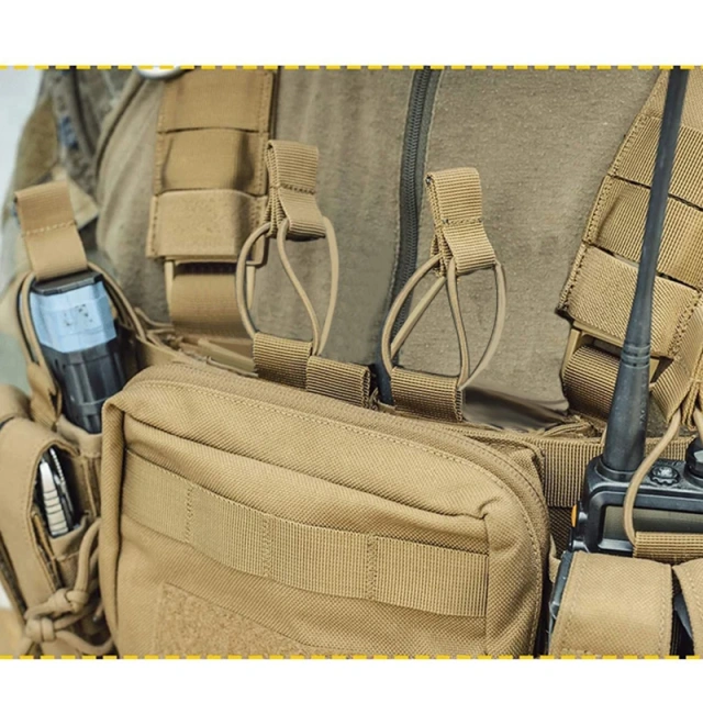 Tactical Equipment Chest Rig Adjustable Detachable Training Chest Rigs with Mag Pouch Camouflage Vest High Quality Tactical Gears Chest Rig Tactical Safety Vest Lightweight Elastic Camouflage Tactical Rig