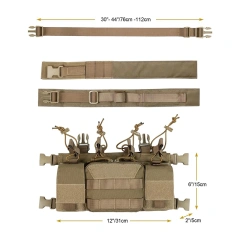 Factory Direct Sales Utility Tactical Vest Chest Rig Tactical MOLLE Chest Rigs with Pouch Tactical Vest for Hunting Training Chest Rig Tactical Molle Chest Rig Adjustable Detachable Training Modular Vest with Mag Pouch Training Micro Chest Rigs