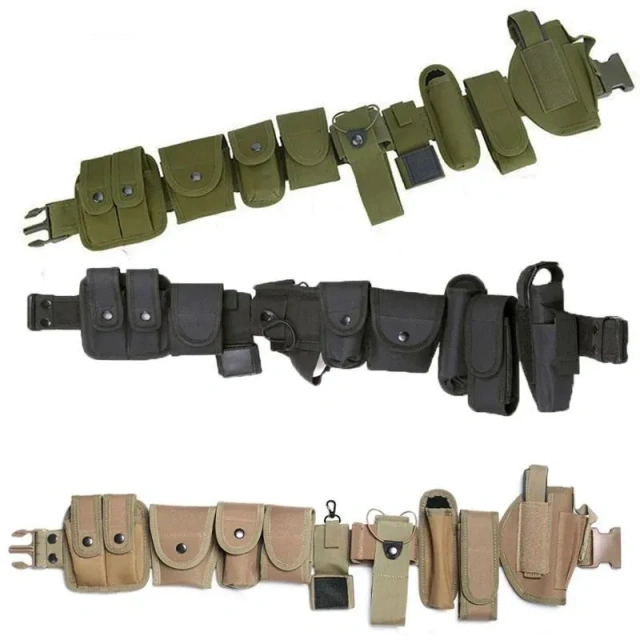 Practical Multifunctional Tactical Security Duty Belts Holster Flashlight Pouch Sets Utility Training Kit Belt Duty Belt   Wear-resistant Training durable Molle Belt Quick Release sports Rigger  Belt With Inch Inner Belts