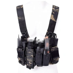 Customized Men Nylon Tactical Chest Pack Rig with Magazine Pouch Tactical Chest Rig Pouch Tactical MOLLE Chest Rigs military Tactical Equipment Gear Chest Rig Outdoor Tactical Camouflage Chest Rig High Quality Camo Tactical Vest Rig