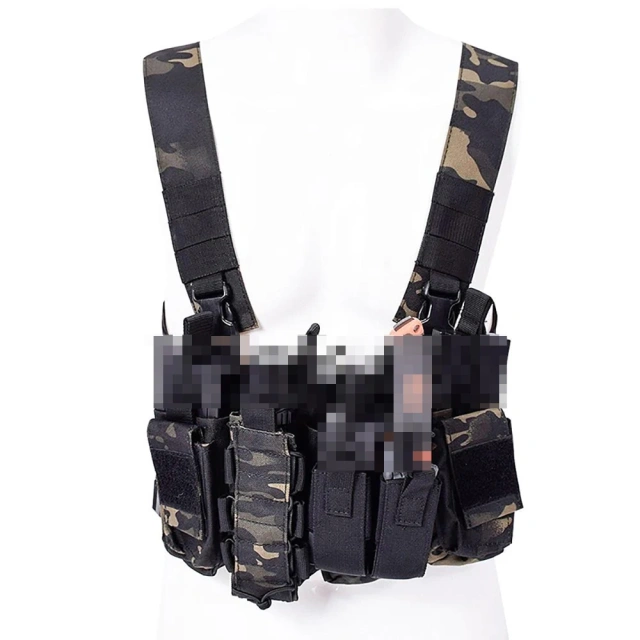 Customized Men Nylon Tactical Chest Pack Rig with Magazine Pouch Tactical Chest Rig Pouch Tactical MOLLE Chest Rigs military Tactical Equipment Gear Chest Rig Outdoor Tactical Camouflage Chest Rig High Quality Camo Tactical Vest Rig