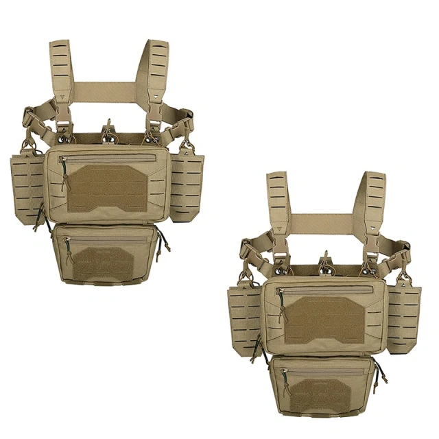 Tactical Chest Rig Tactical Molle Micro Chest Rigs Adjustable Detachable Tactical Modular Vest Chest Rig with Mag Pouch Customized Training Tactical Mini Rig Heavy Duty Camouflage Harness Vest Tactical Chest Rig Tactical Chest Rig Harness