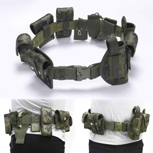 Lightweight High-quality Training Camouflage Multifunctional Belt Sports Training Camouflage Waist Belt  Adjustable Modular Equipment high density Material Tactical Belts for Men Tactical Heavy Duty Belts Utility Belt with Pouches