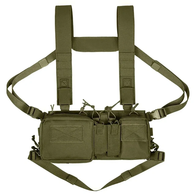 Tactical Accessories Chest Rig Pack with Magazine Pouch Nylon Tactical Chest Rig for Men Outdoors Tactical Chest Rig military Tactical Chest Rig Heavy Duty Camouflage Harness Vest Outdoor Tactical Chest Rig for Hunting