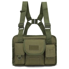 Outdoor Sports Gear Tactical Vest Multi-Functional Tactical Chest Rig Pouch with Strap Tactical Vest Rig Customize Tactical Gear Chest Rig Tactical Style Chest Rig Adjustable Detachable Camouflage Molle Chest Rigs