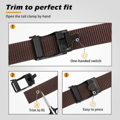 Adjustable Training Nylon Web Work Belt with Automatic Slide Buckle Adjustable Men's Ratchet Tactical Belt  High Quality multifunctional Duty Belt Double Snaps Security Tactical Belt Equipment wear-resistant Belts Accessories