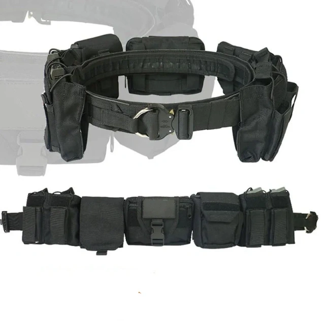 Wholesale Outdoor Practical Comfortable Hunting Tactics Duty Security Belt Fashionable Multifunctional Tactic Waist Belt  Practical Multifunctional Tactical Security Duty Belts Holster Flashlight Pouch Sets Utility Training Kit Belt Duty Belt