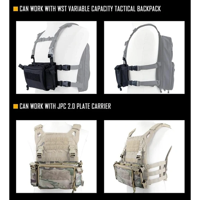 Good Quality Tactical Micro Chest Rig with Mag Pouch Tactical Hunting Vest Outdoor Chest Rig Tactical Vest Customized Tactical Chest Rig MOLLE Mag Pouch Radio GP Bag Camouflage Tactical Chest Rig Vest for Outdoor