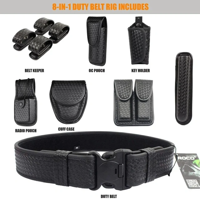 High Density Outdoor Material Multifunctional Duty Web Training Belt Rig with Handcuff Case Duty Belt Tactic Waist Belts  Fashionable Men's Lightweight Training Juniors Casual Braided high-quality Durable Canvas Woven Fabric Tactical Belt