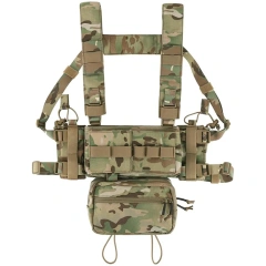 Tactical Micro Chest Rig with Magazine Holder Tactics Security Vest Outdoor Tactics Chest Rig Tactical Chest Rig Multifunctional Adjustable Tactical Vest with Mag Pouches Outdoor Camouflage Chest Rig