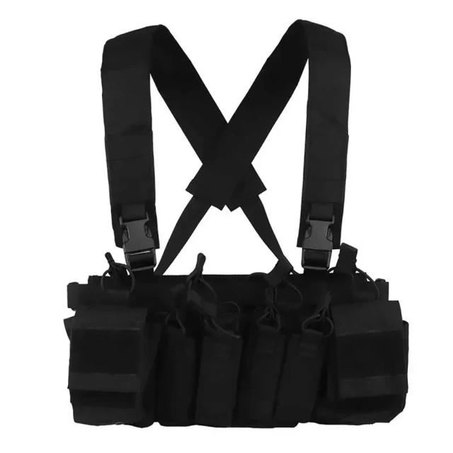Wholesale Tactical Equipment Camouflage Chest Rig Harness Tactical Molle Rig Vest Hunting Tactical Chest Vest military Outdoor Tactical Vest Adjustable Camouflage Chest Rig with Pouches Multifunctional Training Vest Chest Rig