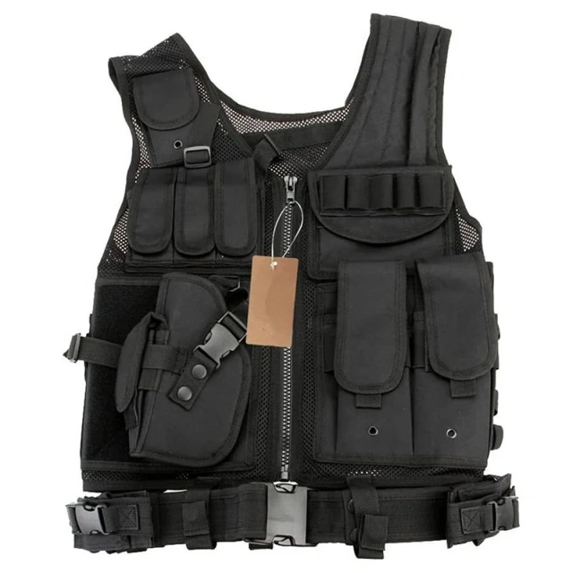 Wholesale Durable High Quality Adjustable Assault Training Vest Outdoors Durable Breathable Wear-resistant Tactical Vest  Assault Sport Vest for Hunting Training outdoors Breathable stab-proof Sports Training vest