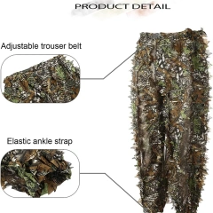 Outdoor Ghillie Suit Hunting Suits Pants 3D Leaf Camo Camouflage Coveralls Youth Adult Training Lightweight Clothes Jungle Camouflage Clothing Camouflage Clothing Hunting Suit for Outdoor Training Games Ghillie Suit