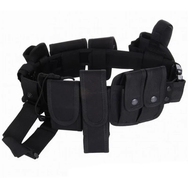 Adjustable Training Multi Functional Outdoor Sports Multiple Pockets Security Inspection Belt Security Duty Belt  Outdoor Men Tactical Multi Function Heavy Duty Mountaineering high density Material Belts Utility Belts with Pouches