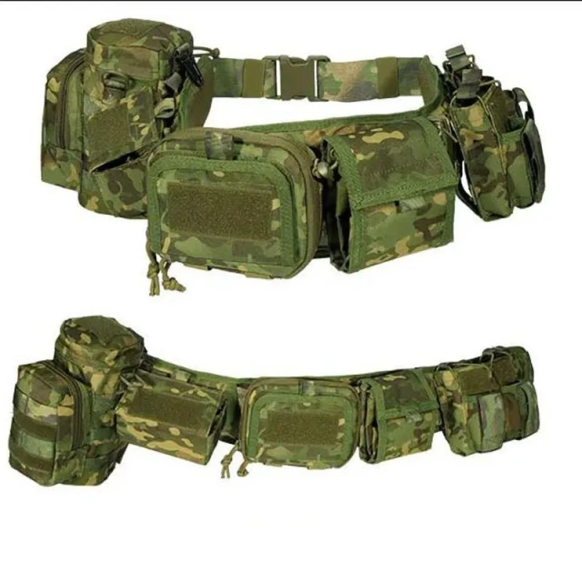 Universal Mountaineering Outdoor Tactical Waist Pack Real Multi-Functional Combination Belt Equipment Tactic Waist Belt  High Quality Nylon multifunctional Belts Men Training Women Web Style Strong Double Ring Buckle Tactical Belt