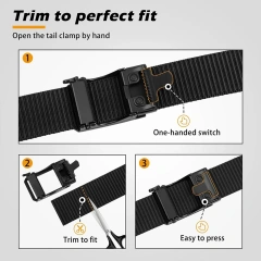 Training Durable Adjustable Men's Ratchet  Nylon Web Work Belt with Automatic Slide Buckle Tactical Belt  High density sport Material Modular Equipment System Security Tactical Duty Utility Belts Security Hunting Waist Belt