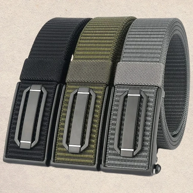 High Quality Men's Ratchet Belt Nylon Tactical Adjustable Training Hiking Rigger Extra Thick Webbing Belt  High density Outdoor Material Multifunctional Duty Web Training Belt Rig with Handcuff Case Duty Belt tactic Waist Belts