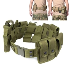 Tactical Belt Duty Belt Set Adjustable Nylon Security Belt Multifunctional Hunting Holster Flashlight Pouch Set  Hot selling Adjustable Wear-resistant multifunctional Tactical Belt Breathable Tactical Belt