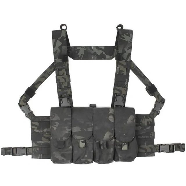Customized Tactical Chest Rig Outdoor Camouflage Carrier Chest Rig High Quality Tactical Hunting Chest Rig Vest military High Quality Tactical Chest Vest Rig Tactical Vest with Multi-pockets Outdoor Training Hunting Vest