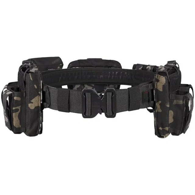 Wholesale High Quality Fashionable Tactical Belt with Quick Release Accessory Pouches Multifunctional Duty Belt for Men   Adjustable Strap Mountaineering Waist Belt with Multiple Compartments Adjustable For Hiking Camping Tactical Waist Belt