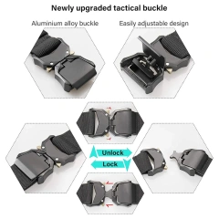 Wear-resistant Tactical Belt Hiking Rigger Nylon Web Work Belt with Heavy Duty Quick Release Buckle  Quick Release multifunctional Wear-resistant Metal Buckle Tactical Belt Heavy Duty Nylon Riggers Tactical Belt