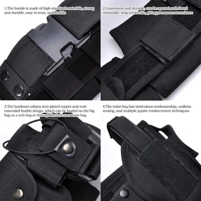 Wholesale Durable Multifunctional Tactical Security Duty Belt Multifunctional Holster Flashlight Pouch Utility Kit Belts  Outdoor Premium Multifunctional Tactical Training Belt Hunting Set Belts Inner practical Training Waist Belt With Phone Tool Bag