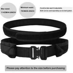 Multi-functional Sport Enthusiasts Outdoor Nylon Tactical Waist Utility Duty Belt with Quick Detach Metal Buckle  Breathable Tactical Training Men Nylon Hiking Golf Work Ratcheting Casual Belt Jeans Web Adjustable Belt
