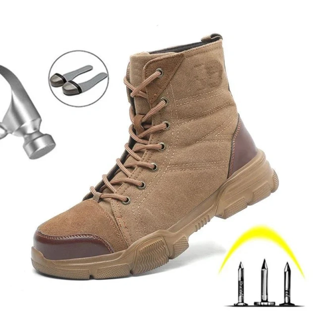 High Quality Durable Men Oxford Work Wear-resistant Boots Indestructible Work Shoes Desert Safety Boots Tactical Safety Shoes Construction Tactical Oxford Safety Shoes Waterproof Work Boots Anti-smash Shoe Puncture-Proof multifunctional Safety Shoes