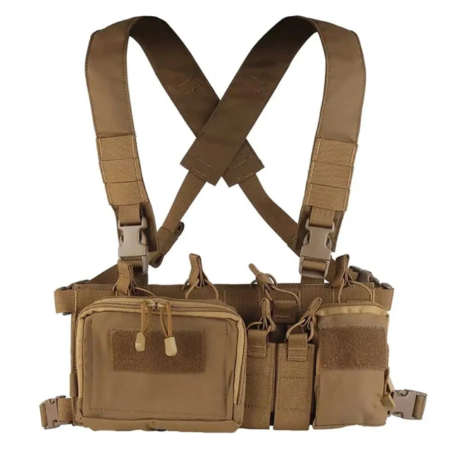 Top Selling Tactical Gears Chest Vest Lightweight Tactical Modular Chest Rig with Mag Pouch Multifunctional Tactical Rig military Tactical Chest Rig Equipment Gear Camo Tactical Vest Rig Heavy Duty Tactical Chest Harness MOLLE Rig
