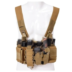 Customized Men Nylon Tactical Chest Pack Rig with Magazine Pouch Tactical Chest Rig Pouch Tactical MOLLE Chest Rigs military Tactical Equipment Gear Chest Rig Outdoor Tactical Camouflage Chest Rig High Quality Camo Tactical Vest Rig
