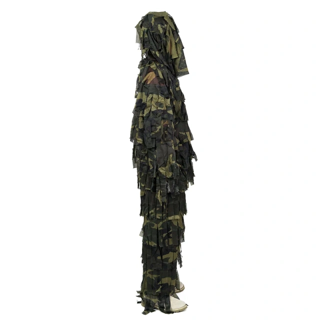 Lightweight Jungle Ghillie Suit for Outdoor Woodland Camo Suit Made of Mesh Fabric Outdoor Hunting Clothing Ghillie Suit Professional Outdoor Camouflage Clothing Hunting Mesh Suit for Outdoor Activities