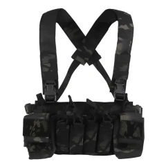 Wholesale Tactical Equipment Camouflage Chest Rig Harness Tactical Molle Rig Vest Hunting Tactical Chest Vest military Outdoor Tactical Vest Adjustable Camouflage Chest Rig with Pouches Multifunctional Training Vest Chest Rig