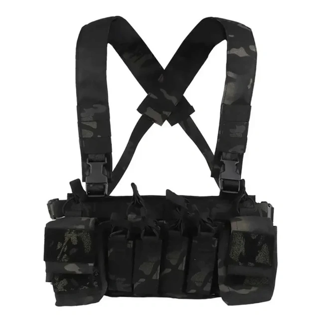 Wholesale Tactical Equipment Camouflage Chest Rig Harness Tactical Molle Rig Vest Hunting Tactical Chest Vest military Outdoor Tactical Vest Adjustable Camouflage Chest Rig with Pouches Multifunctional Training Vest Chest Rig