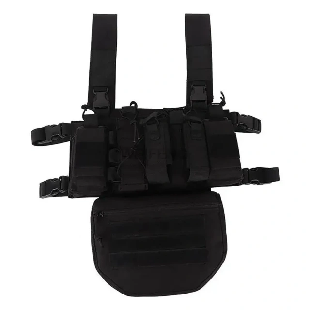 Multi-Functional Tactical Vest Rig Heavy Duty Chest Rig Harness for Tactical Outdoor Camouflage Chest Rig Custom Tactical Chest Rigs with Magazine Pouch Heavy Duty Camo Harness Tactical Vest Durable Tactical Chest Rig
