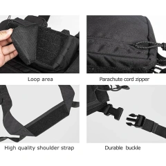 Tactical Chest Rig Tactical Molle Micro Chest Rigs Adjustable Detachable Tactical Modular Chest Rig Vest with Mag Pouch Customized Outdoor Tactical Gear Chest Rig Tactical Molle Vest Pouch Bag Carrier Camouflage Tactical Chest Rig