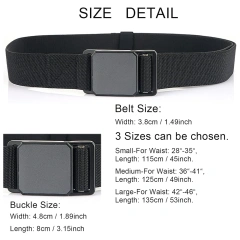 Wear-resistant Tactical Elastic Belts Men Quick Release Magnetic Buckle Stretch Webbing Heavy Duty Work Golf Belt  Fashionable Reversible Web Nylon Casual Belt  Training Men Golf Hiking Pants Jeans Men Ratchet Belt