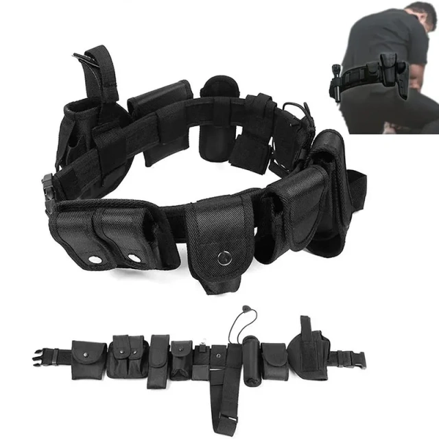 Adjustable Detachable Utility Tactical Belt Multifunctional Outdoor Training Bag Hiking Belts Duty Utility Mountaineering Belt  Wear-resistant Lightweight Elastic Stretch Belt Adjustable Durable No Metal Tactical Hiking Metal Free Belt