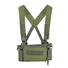 Tactical Gear Chest Rig Bags Heavy Duty Tactical Micro Chest Rig with Mag Pouch Lightweight Camo Tactical Vest Customized Training Chest Rig with Mag Pouch High Quality Tactical Chest Rig Molle Pouches Tactical Training Vest