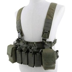 Factory Direct Sales Tactical Chest Vest Rig Adjustable Tactical Chest Rig with Mag Pouches Tactical Chest Rig Bag Customized High Quality Tactical Chest Vest Rig Tactical Vest with Multi-pockets Outdoor Training Hunting Vest