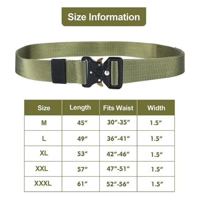 Adjustable Training Nylon Web Work Rigger Belts with Heavy Duty Quick Release Buckle Tactical Belt  Adjustable Multifunctional Camping Quick-release Buckle Training Belt Set with Tactical Holster Adjustable Belt Hunting
