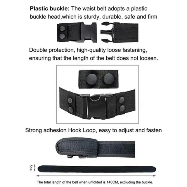 Adjustable Tactical Training Security Duty Belts Multifunctional Flashlight Pouch Sets Utility Belt Hunting Oxford Cloth Belt  Heavy Duty Wear-resistant Lightweight Metal Buckle Durable Tactical Belts Men Nylon Web Tactical Belt