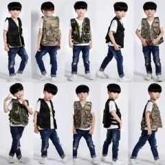 Hot Selling High Quality Children Training Vest Outdoor Tactical Hunting Vest for Kids Adjustable Kids Tactical Vest   Camouflage Vest for Adults Adjustable Adult Training Vest Hunting Vest for Outdoors Games
