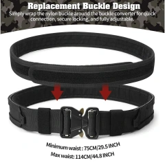 Adjustable Outdoor Quick Release Tactical Heavy Duty Belt Quick-release Buckle High Density Material Tactical Waist Belt  Premium Outdoor Hunting Gadget Pouch Waist Bag Adjustable Padded sport enthusiasts Duty Belts Tactical Utility with Holster
