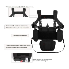 Tactical Chest Rig Tactical Molle Micro Chest Rigs Adjustable Detachable Tactical Modular Vest Chest Rig with Mag Pouch Customized Training Tactical Mini Rig Heavy Duty Camouflage Harness Vest Tactical Chest Rig Tactical Chest Rig Harness