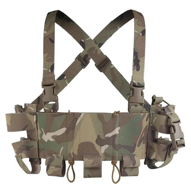 Camouflage Tactical Chest Rig Vest Outdoors Tactical Chest Rig Quick Release Training Vest Tactical Chest Rig Wholesale Men Nylon Hunting Chest Rig Tactical Pack Chest Rig with Magazine Pouch Micro Tactical Chest Rig