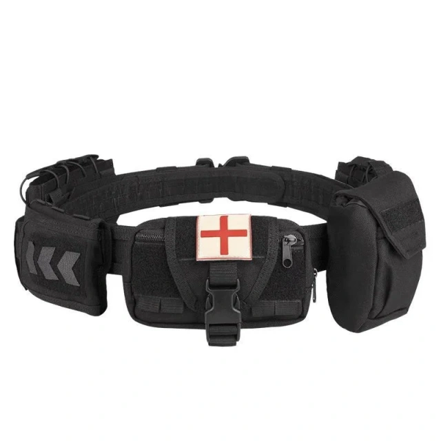 Multi-functional Sport Enthusiasts Outdoor Nylon Tactical Waist Utility Duty Belt with Quick Detach Metal Buckle  Breathable Tactical Training Men Nylon Hiking Golf Work Ratcheting Casual Belt Jeans Web Adjustable Belt