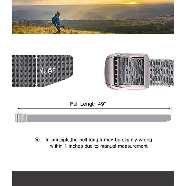 Men's Wear-resistant Sports Training Nylon Web Work Belt Durable Simple Everyday Riggers  Tactical Belt  Outdoor Waist Pack Waist Pack Belt Bag Adults Adjustable Strap Utility Storage Bag for Hiking Gaming Hunting Tactical Belt